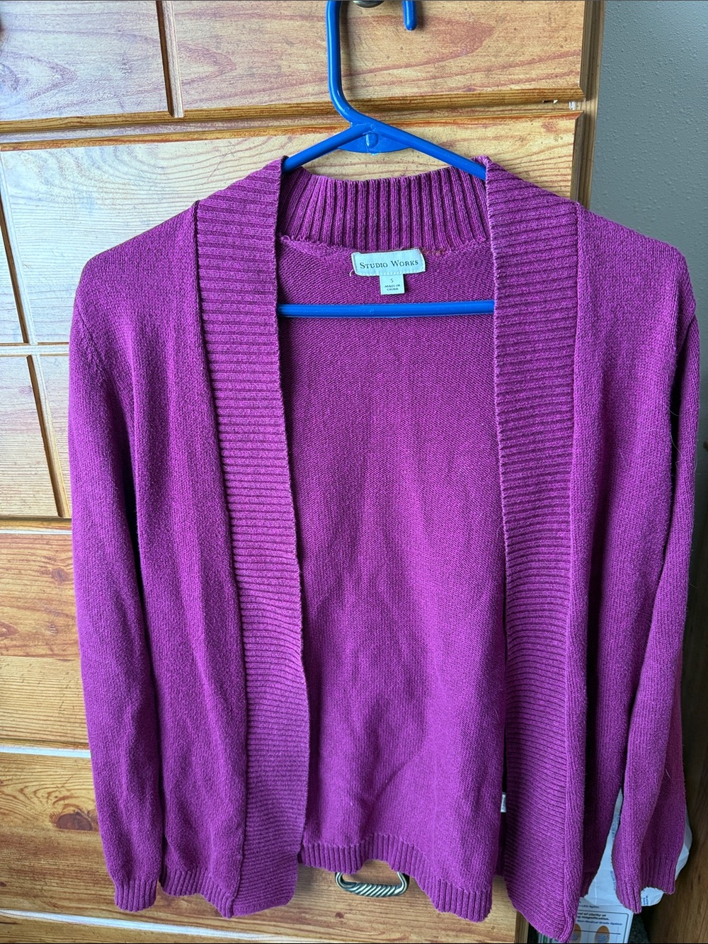 Studio Works Open Front Cardigan Sweater - Magenta